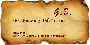 Goldemberg Dárius névjegykártya